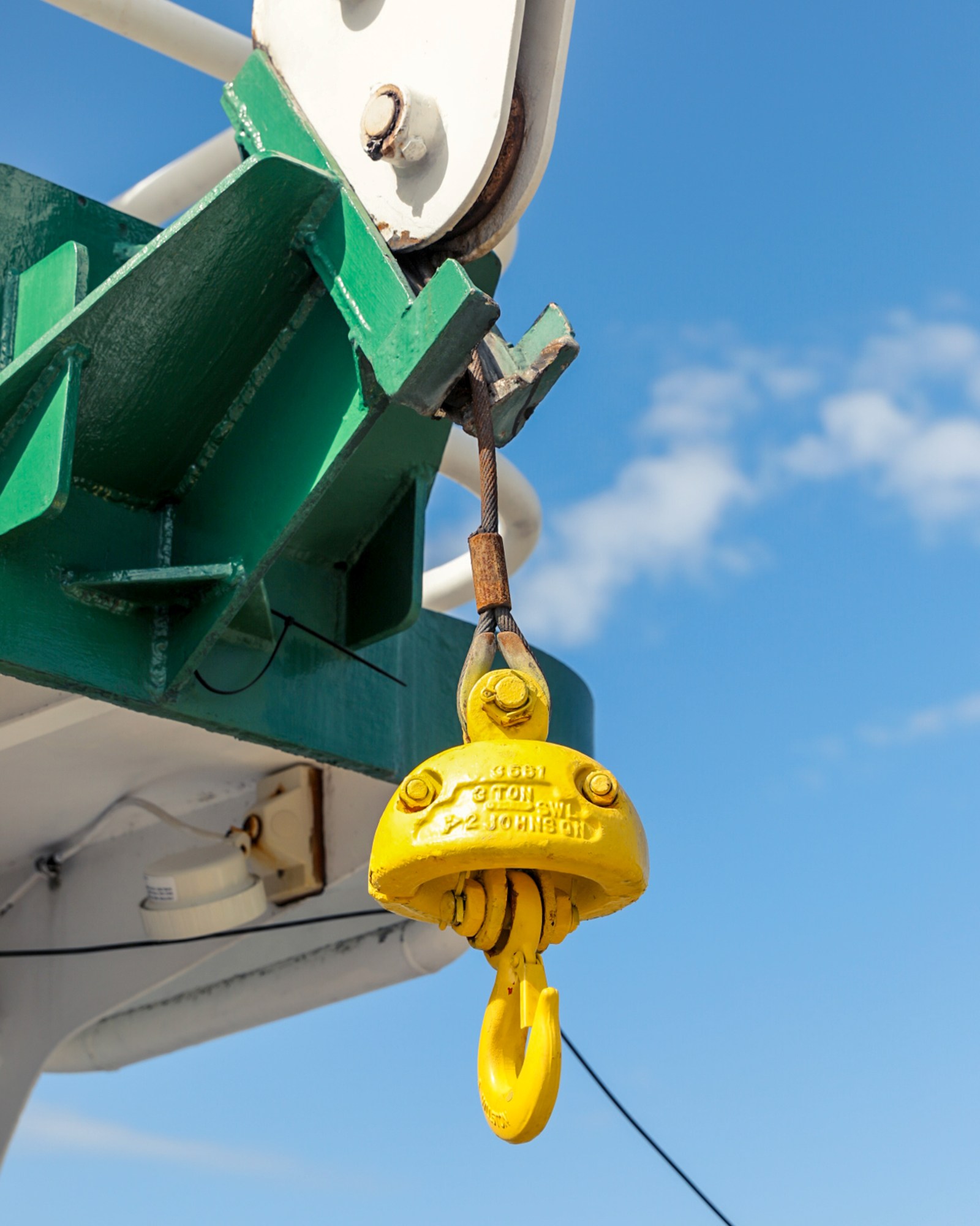 winch to lower device into water